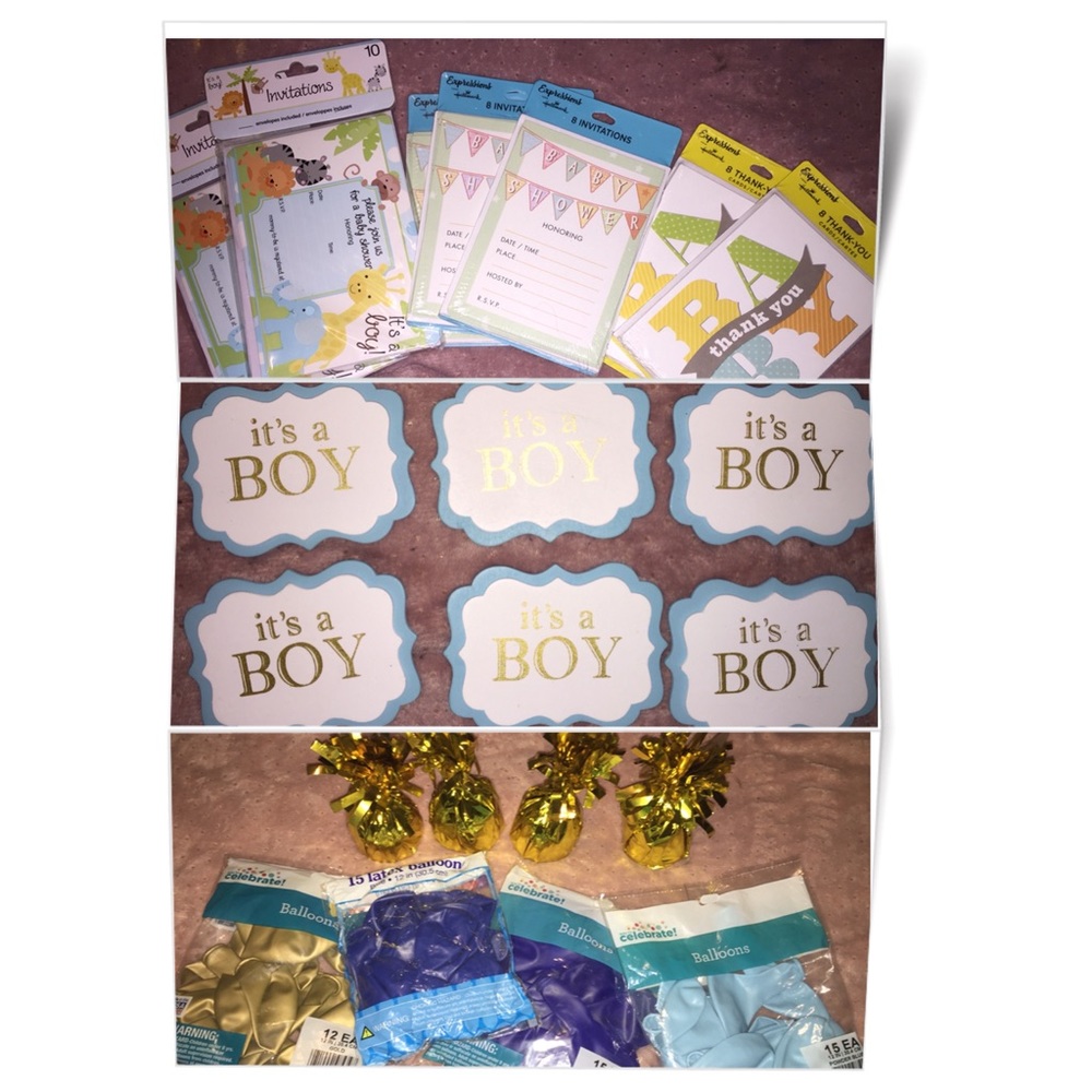 Boy Baby shower decoration bundle. NWT.